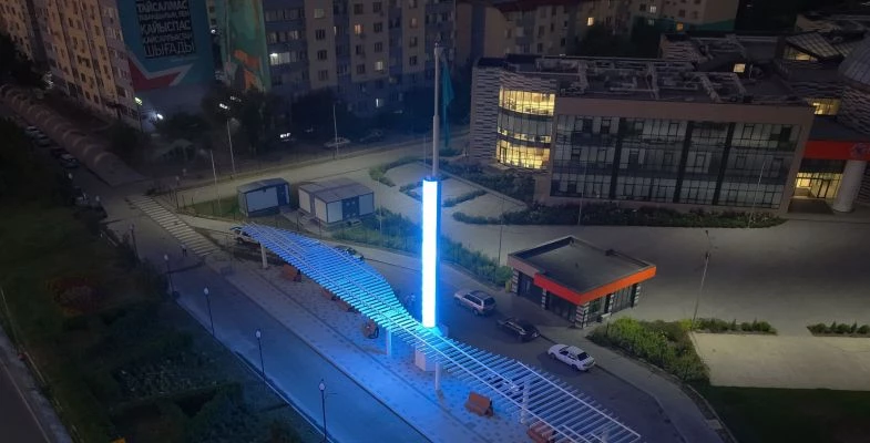 Установка флагштока с интегрированным LED-экраном - Алатауский район г. Алматы